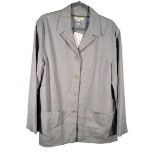 Vtg Talbots Blazer 10 Blue Worsted Wool USA NWT Lined 4-Button Career Jacket